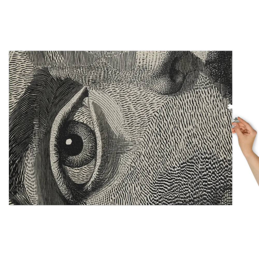 Intricate Black and White Eye Portrait | Jigsaw Puzzle (252/520 pieces)