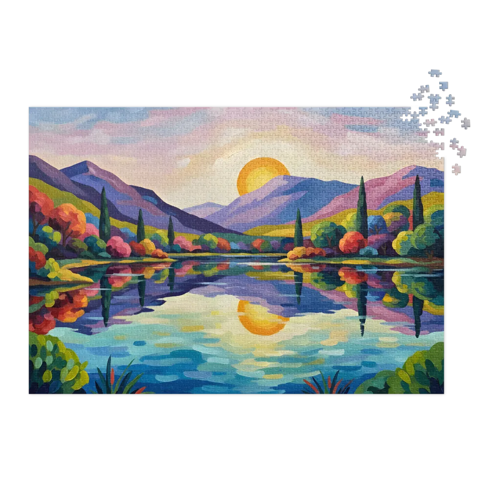 Impressionist Mountain Reflections