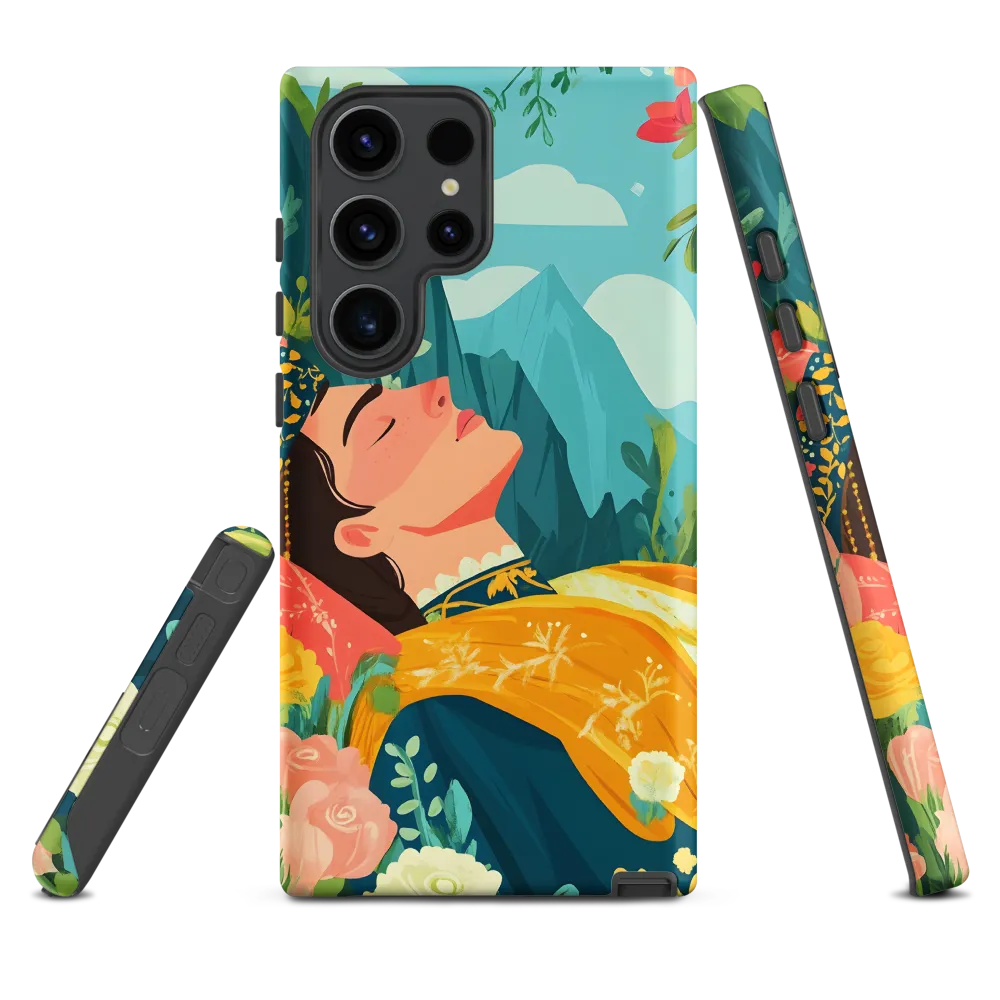 Serene Woman in Nature Illustration | Phone Case