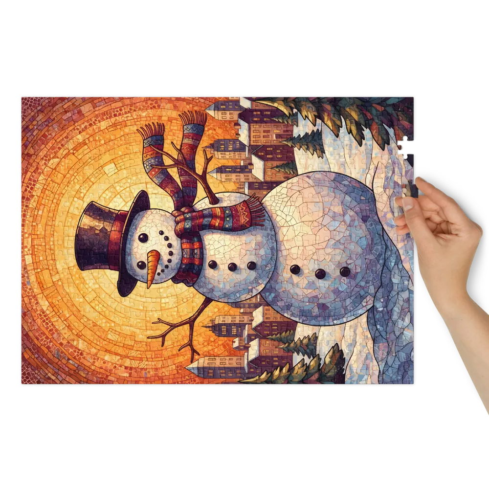 Stained-Glass Snowman | Jigsaw Puzzles
