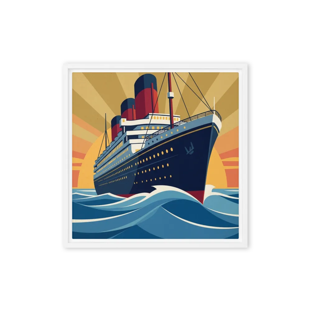 Ocean Voyage Sunset 
 Poster with Black Frame | 10″x 10″