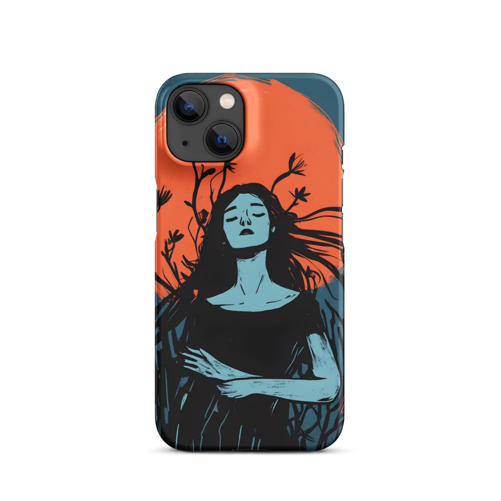 Serene Figure with Floral Background | Phone Case
