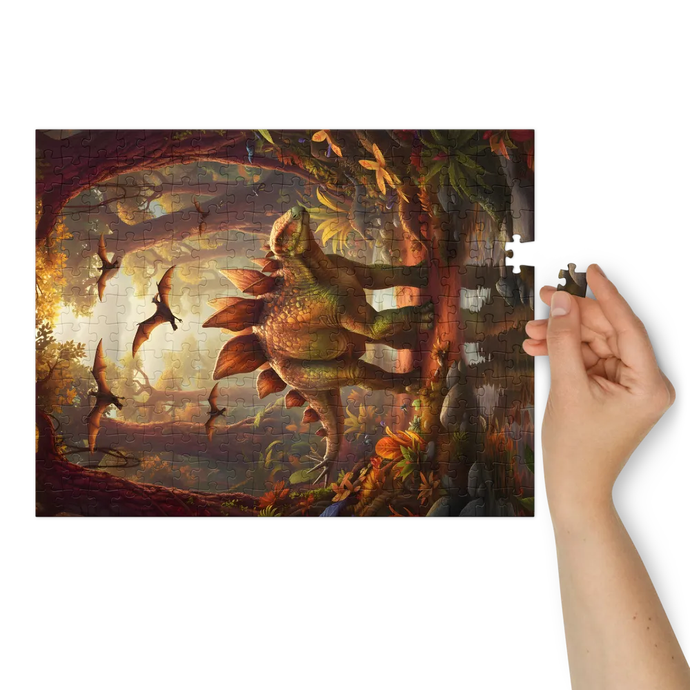 Stegosaur in Autumn Glade | Jigsaw Puzzles
