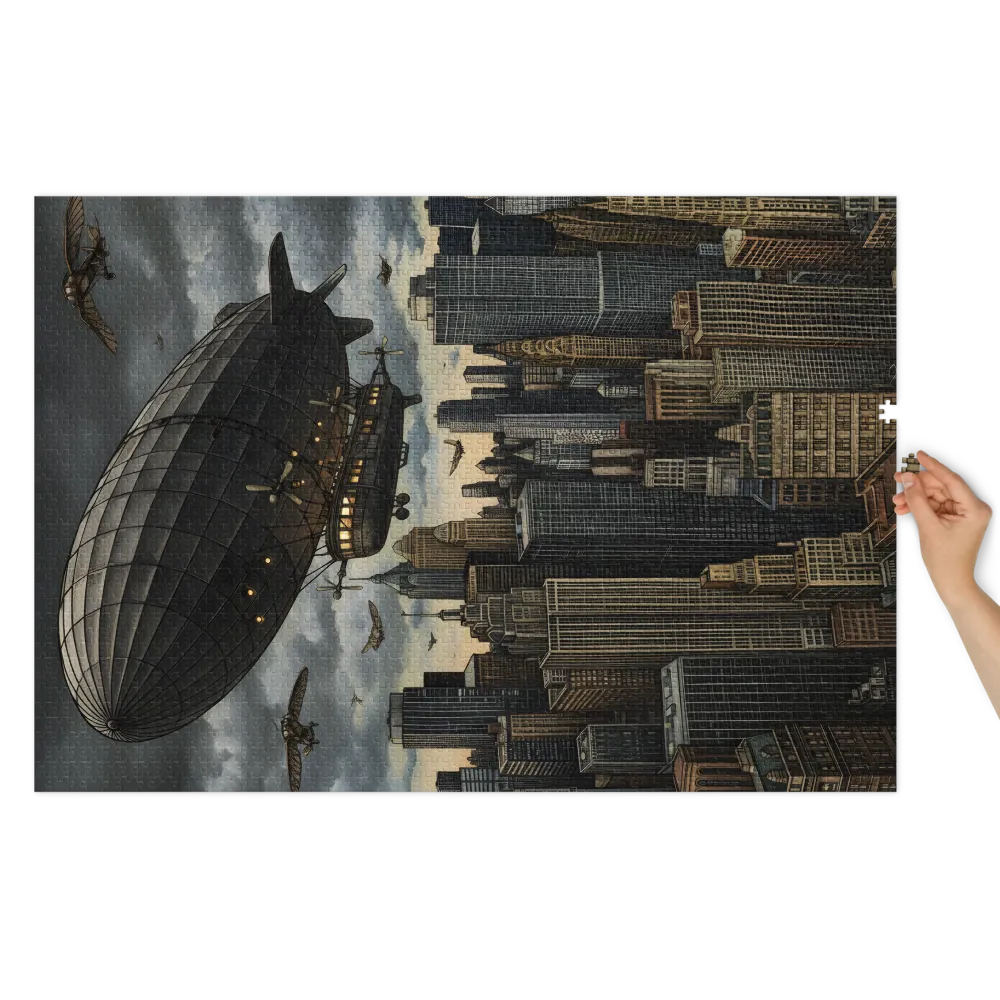 Zeppelin Over City | Jigsaw Puzzles