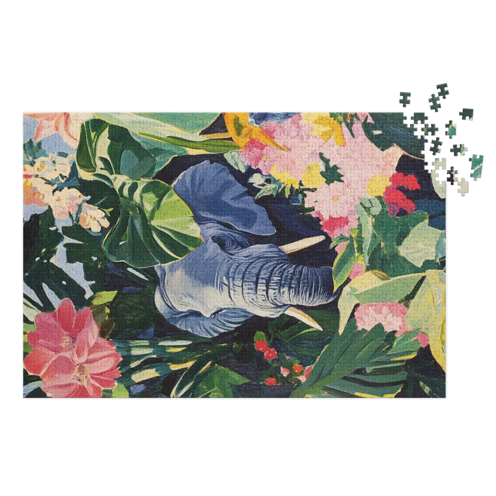 Elephant in Tropical Foliage