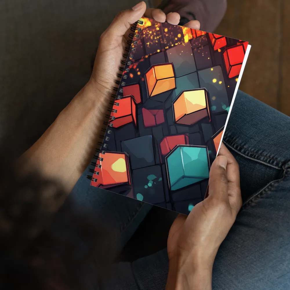 Abstract Geometric Cubes 
 Spiral Notebook | 140 pages