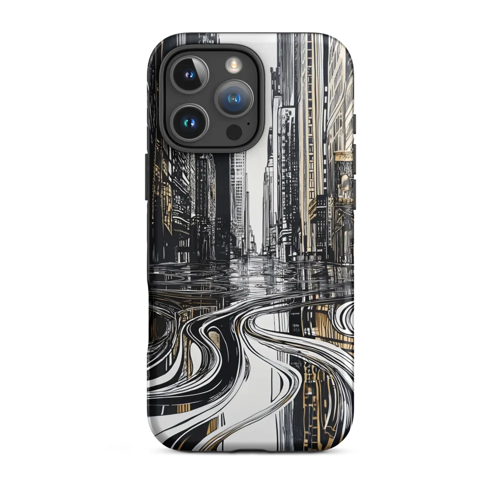 Cityscape Reflection Ink Art | Phone Case