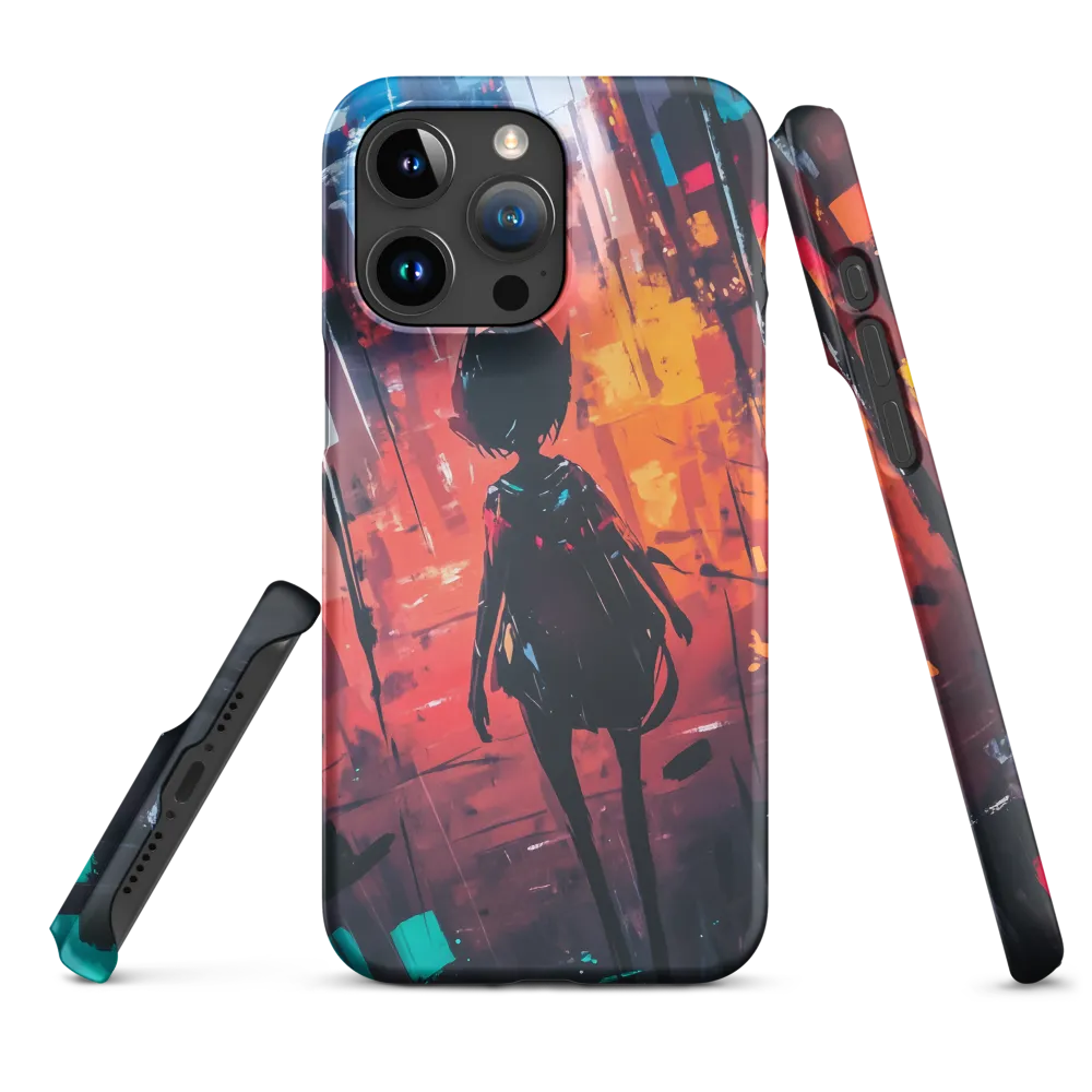 Silhouetted Figure in Urban Landscape | Phone Case