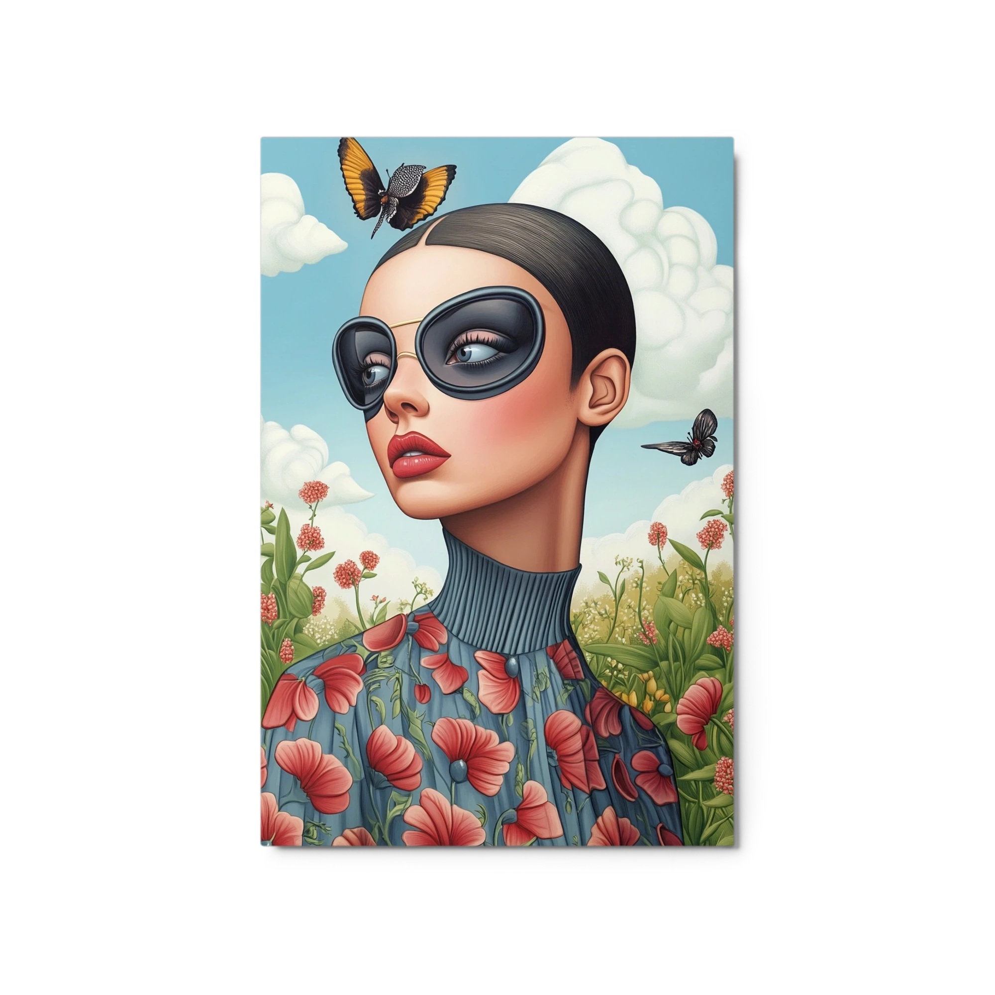 Surreal Portrait of a Woman with Butterflies