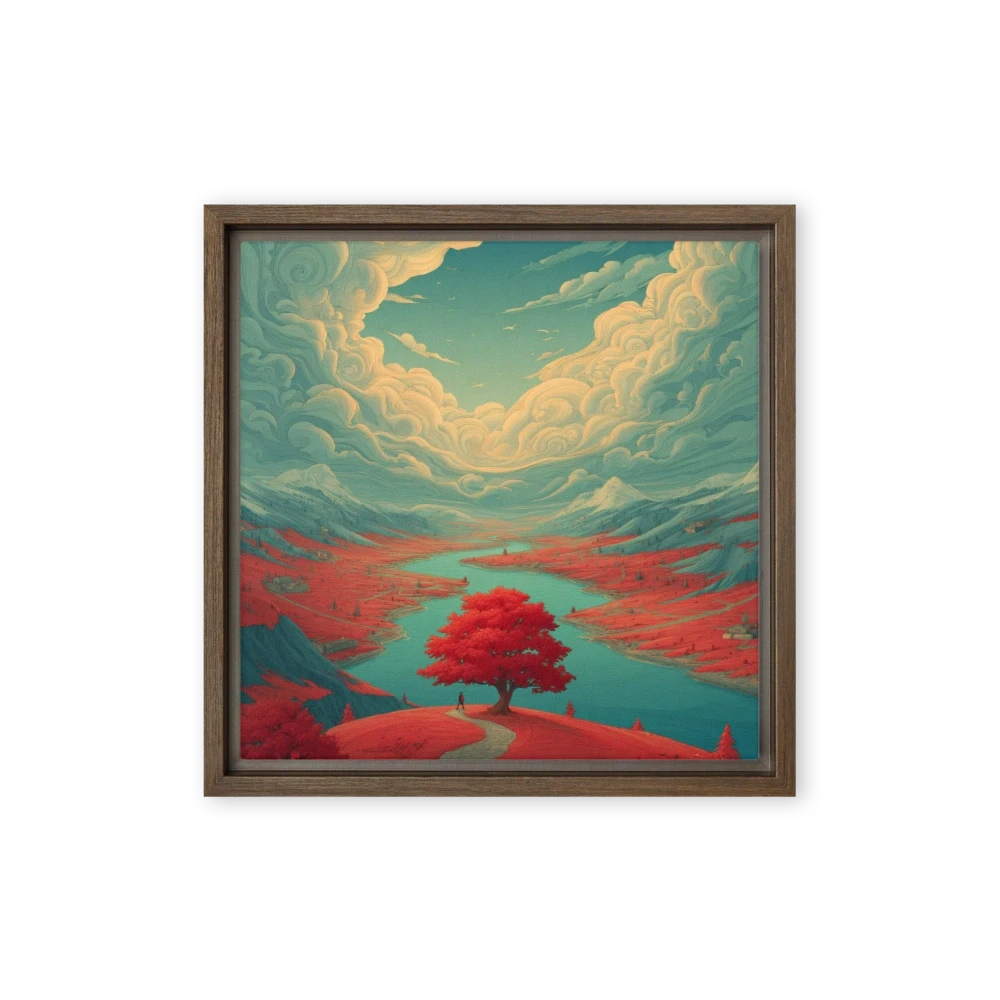 Red Tree by the Turquoise River