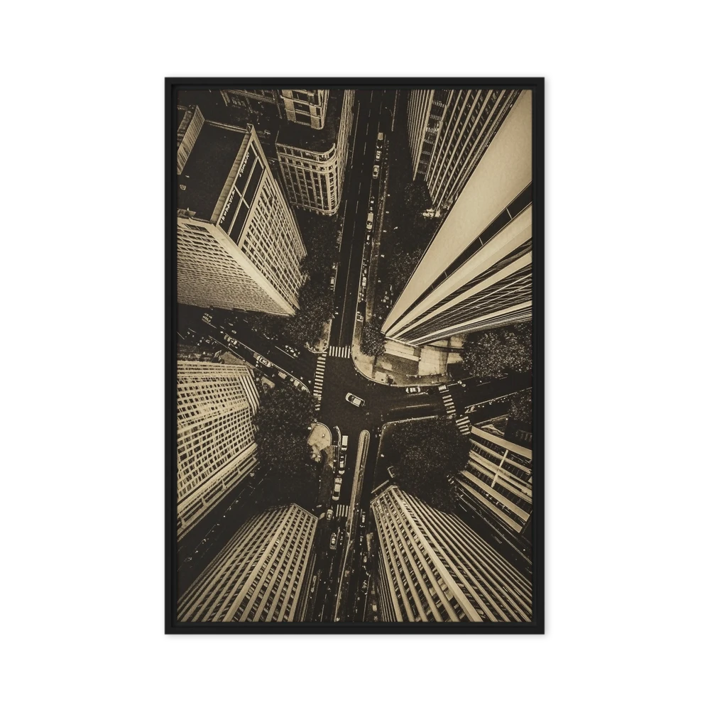 Urban Sepia Intersection | Art Print