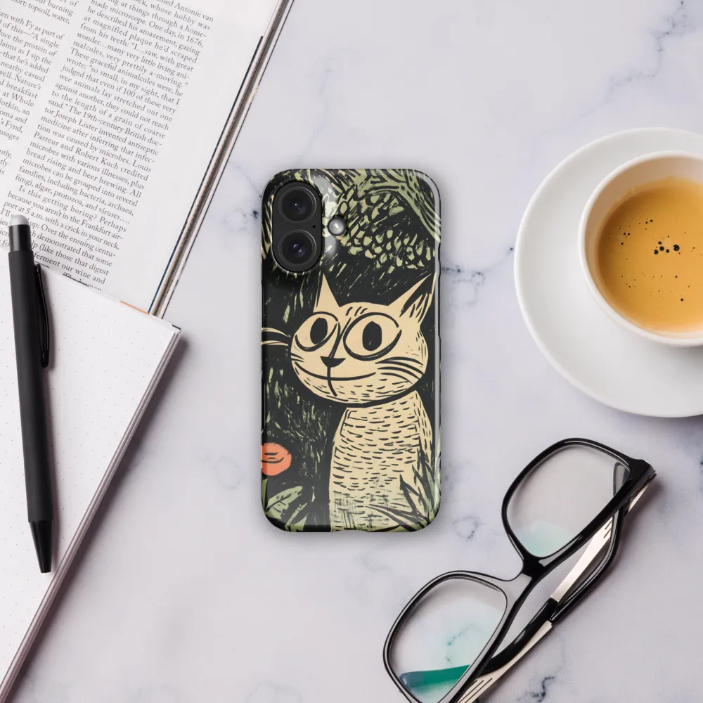 Curious Cat in the Woodcut Forest 
 iPhone 13 | Tough Case