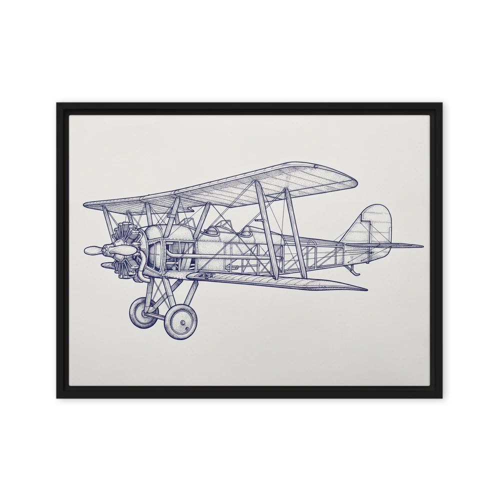 Vintage Biplane Blueprint | Art Print