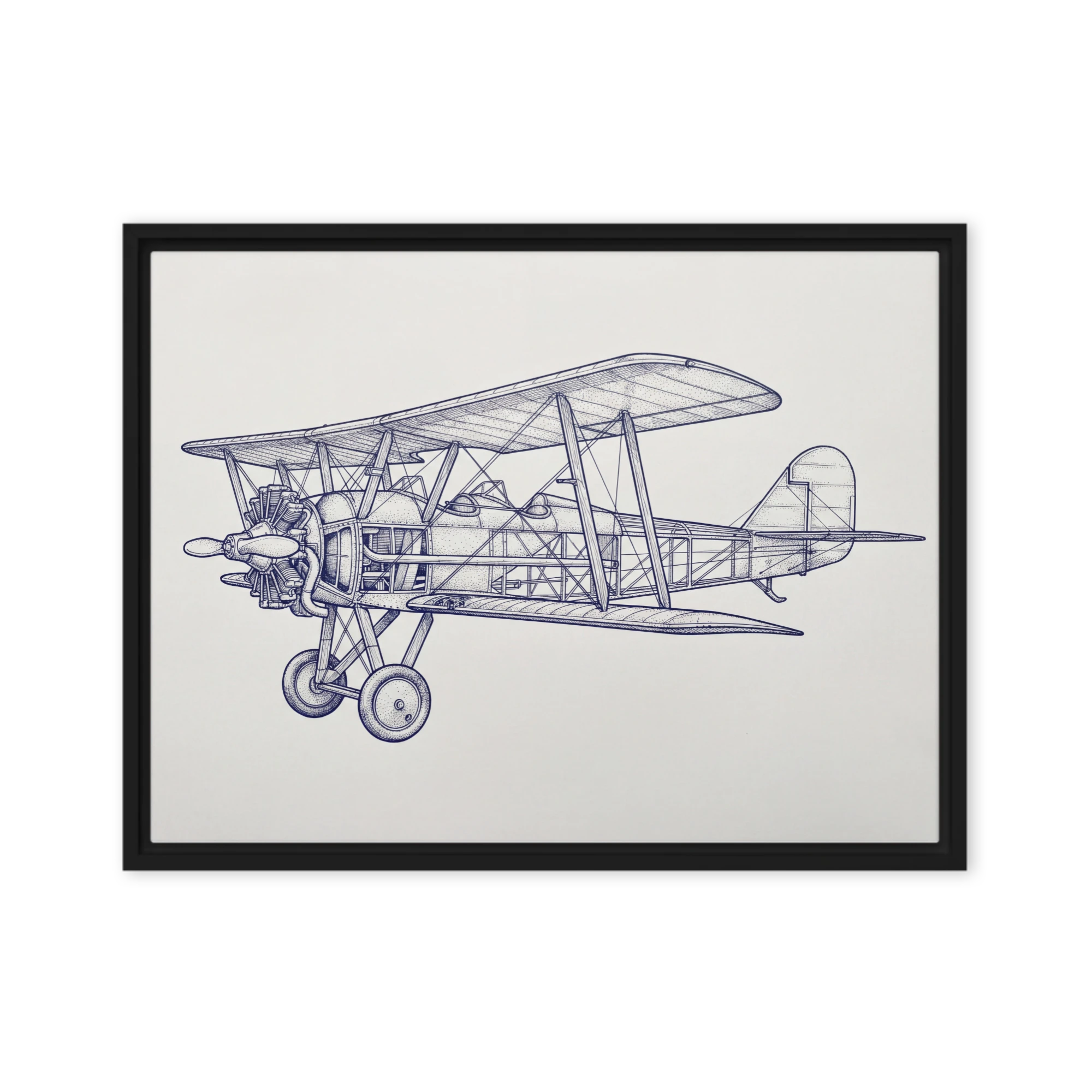 Vintage Biplane Blueprint