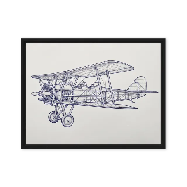 Vintage Biplane Blueprint | Art Print