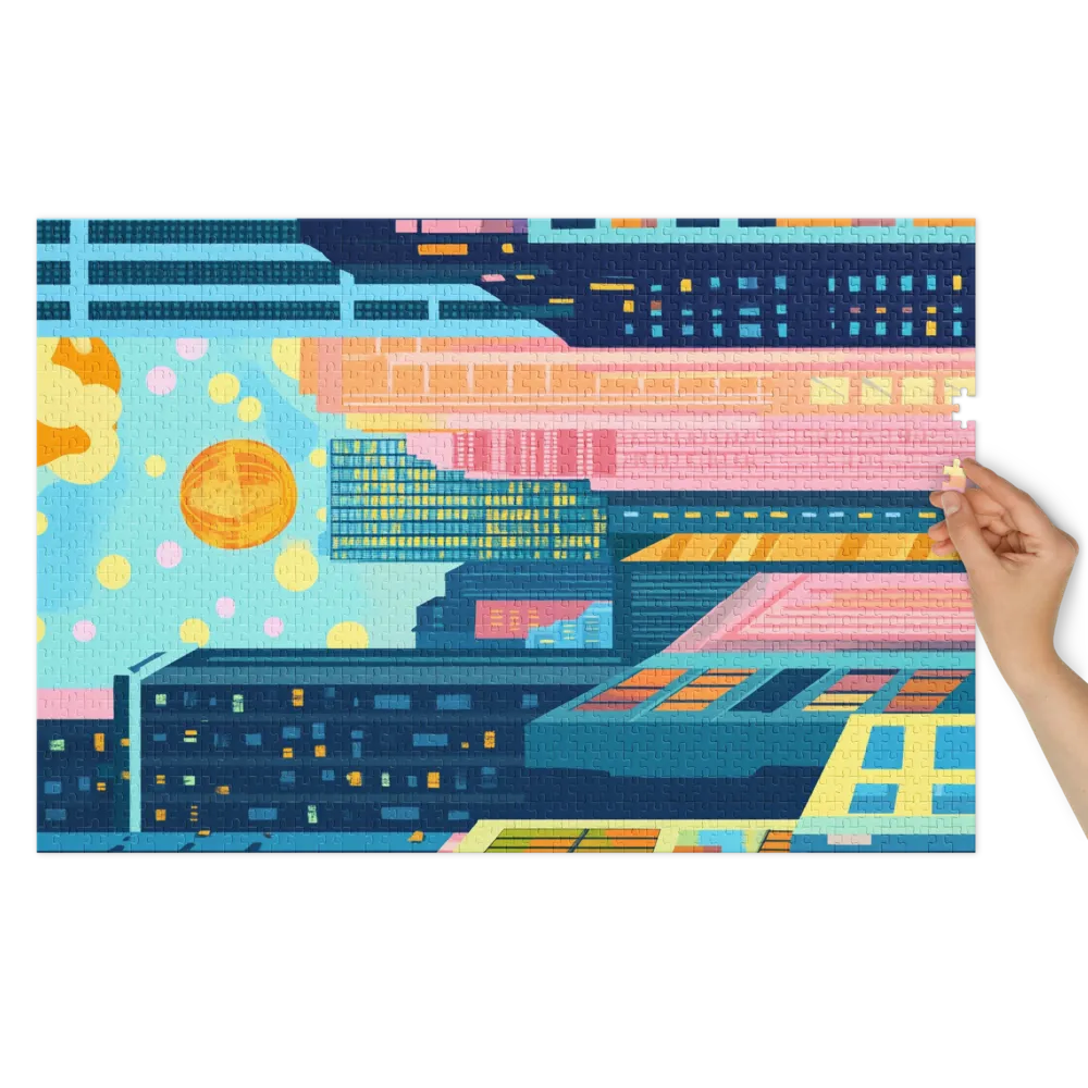 Paisagem Urbana Neofuturista 
 Puzzle em caixa de metal