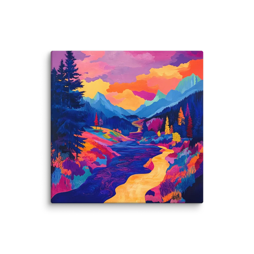 Electric River Valley 
 Canvas with White Frame