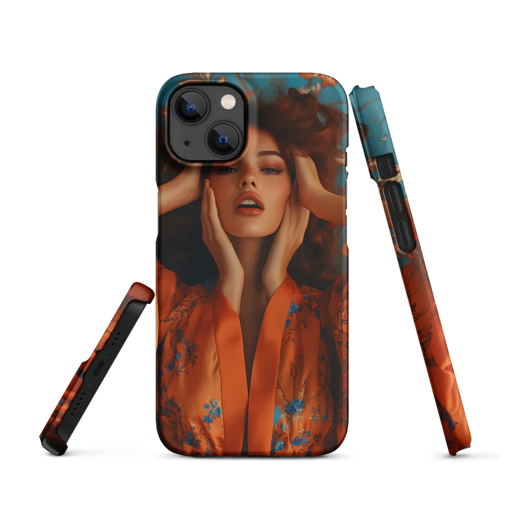 Vibrant Portrait of Woman in Orange Robe | Phone Case