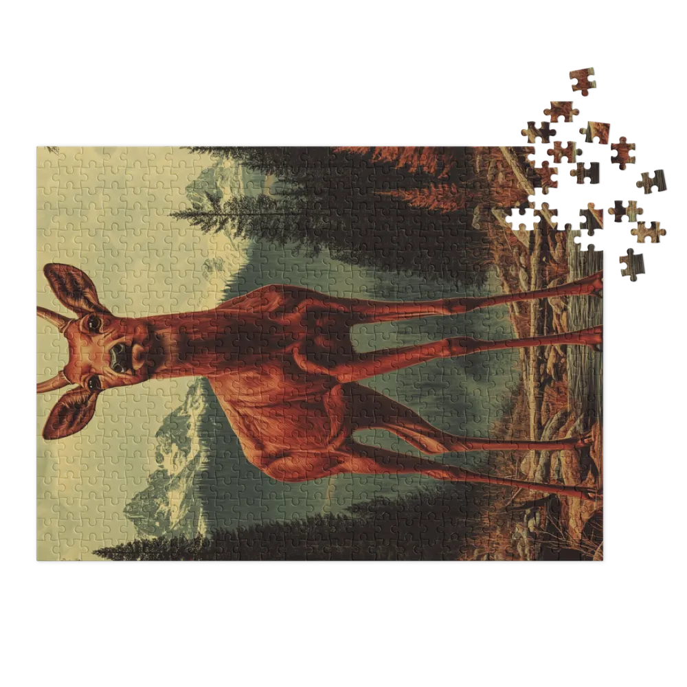The Majestic Stag of the Mountains 
 Jigsaw Puzzle in Tin Box