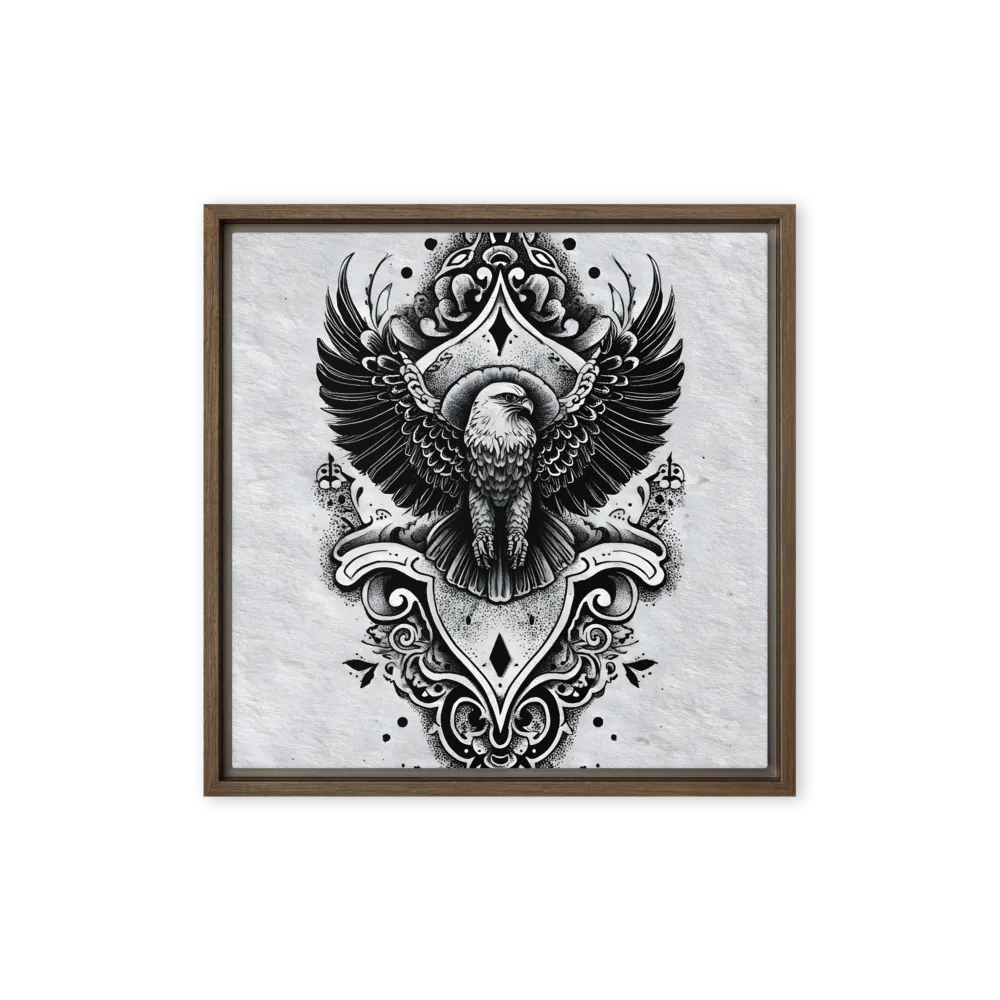 Monochrome Eagle Emblem 
 Canvas | 32″x 32″
