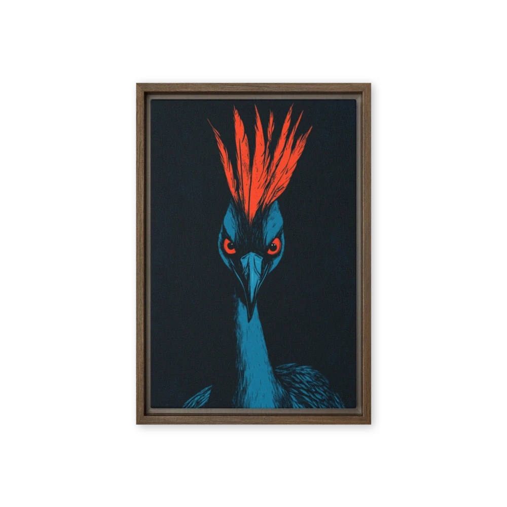Blue Bird with Red Crest