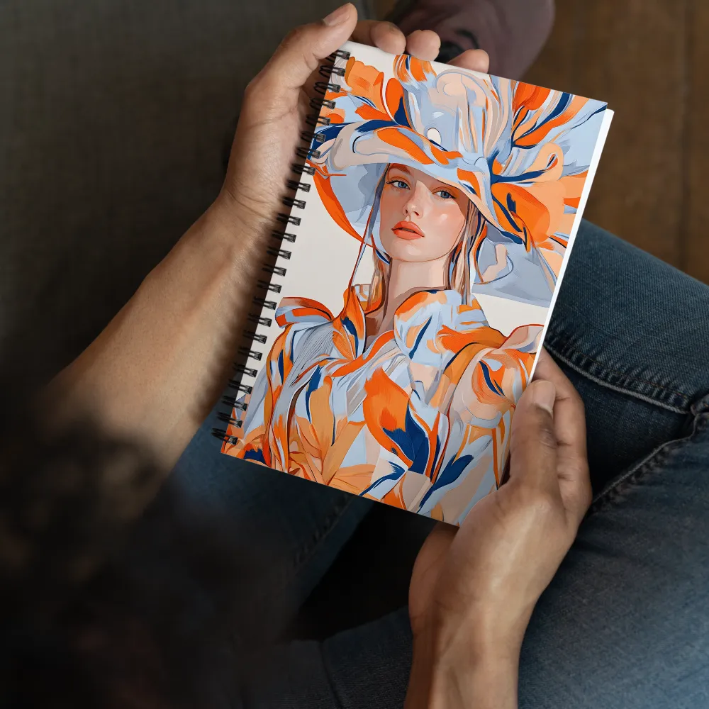 Elegance in Orange and Blue 
 Spiral Notebook | 140 pages
