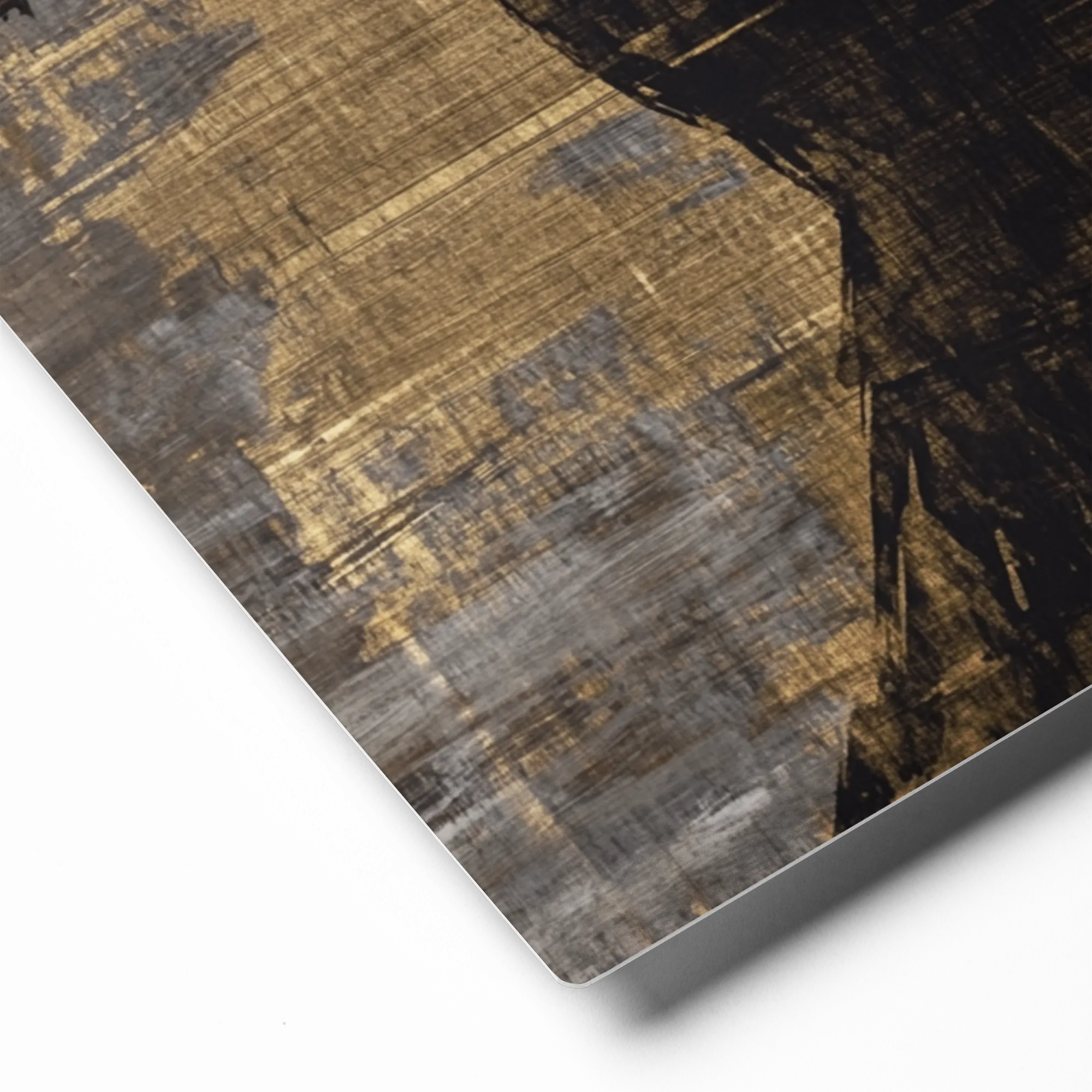Golden Embrace in the Rain 
 Canvas with White Frame