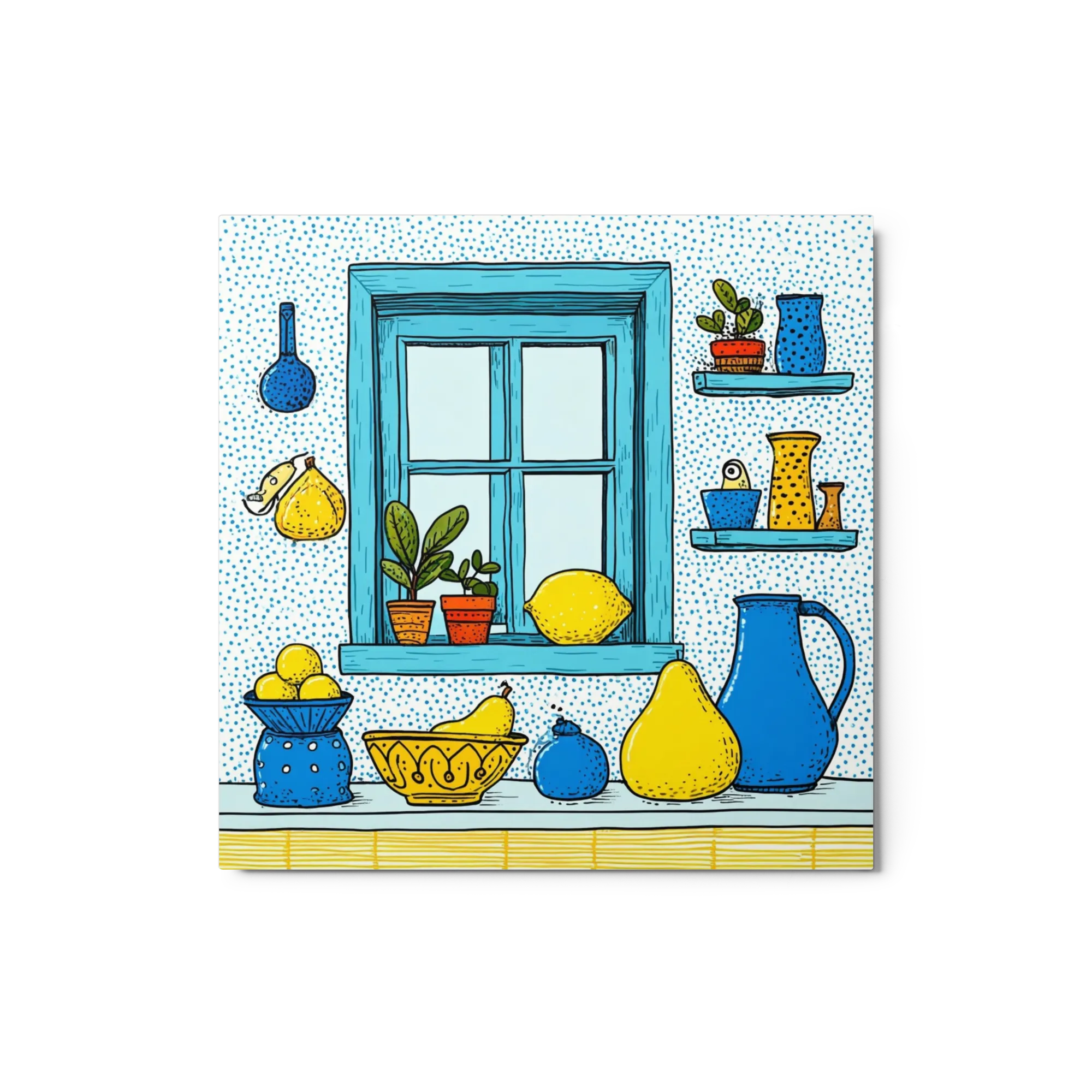 Blue Window with Lemons