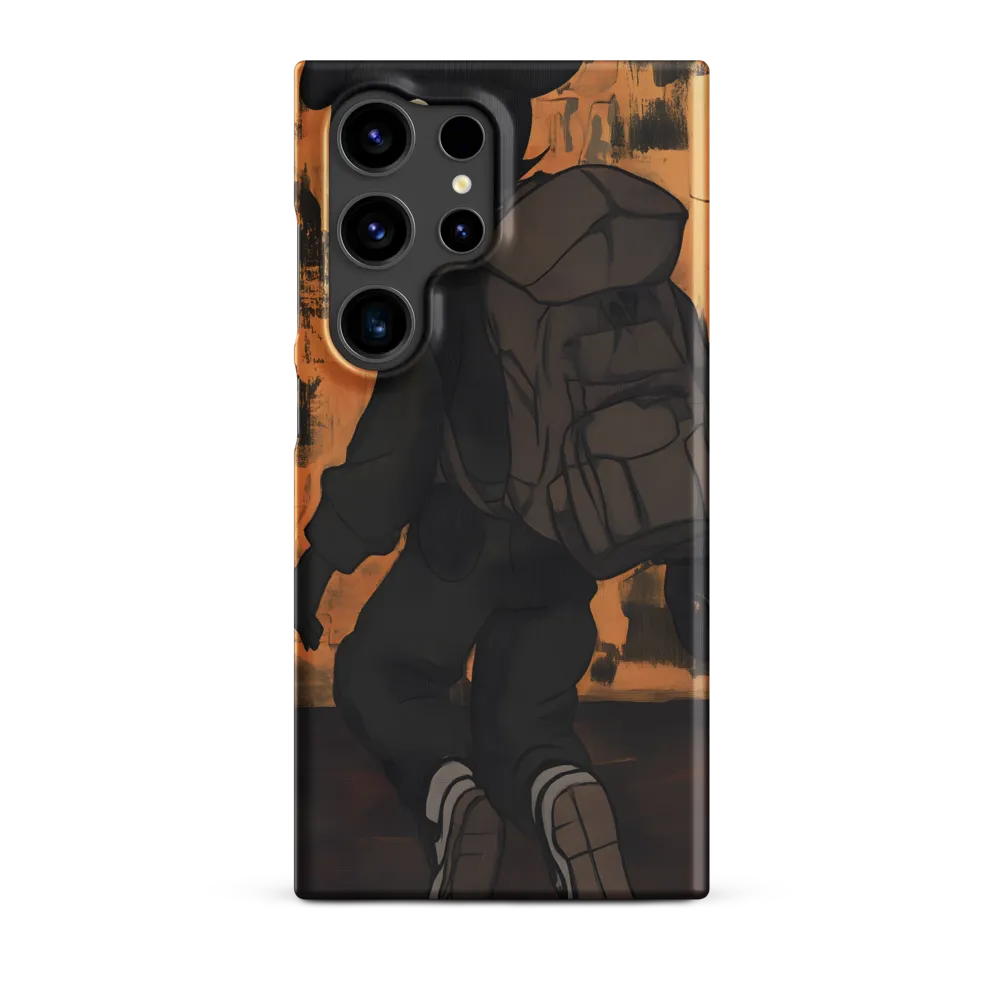 Cartoon Character with Backpack in Urban Setting | Phone Case
