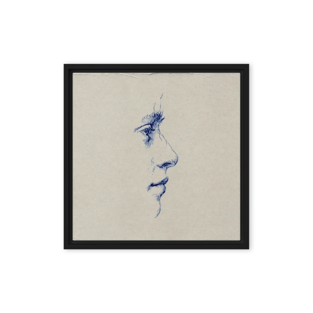 Blue Ink Profile Sketch | Art Print