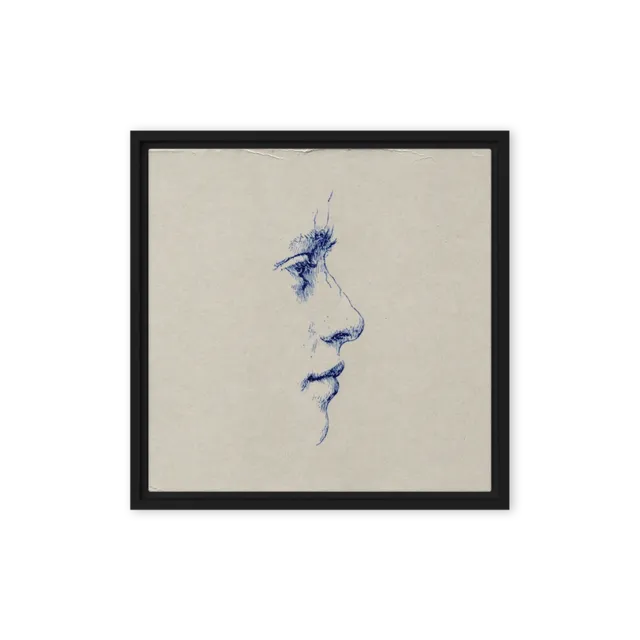 Blue Ink Profile Sketch | Art Print