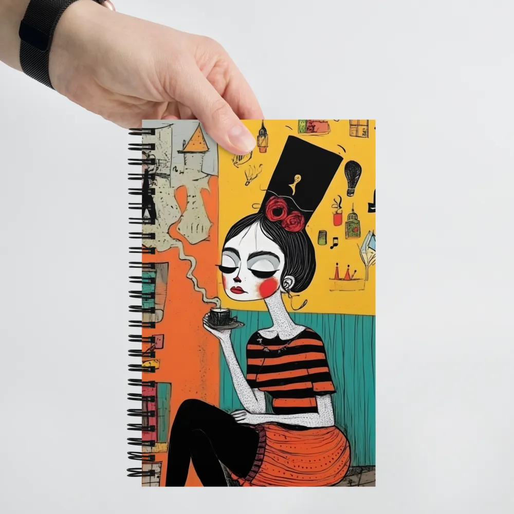 Woman with Coffee 
 Spiral Notebook | 140 pages