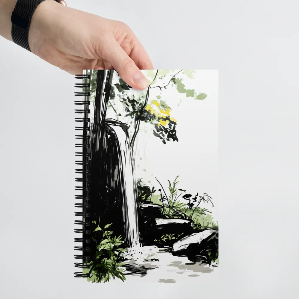 Tranquil Forest Waterfall 
 Spiral Notebook | 140 pages