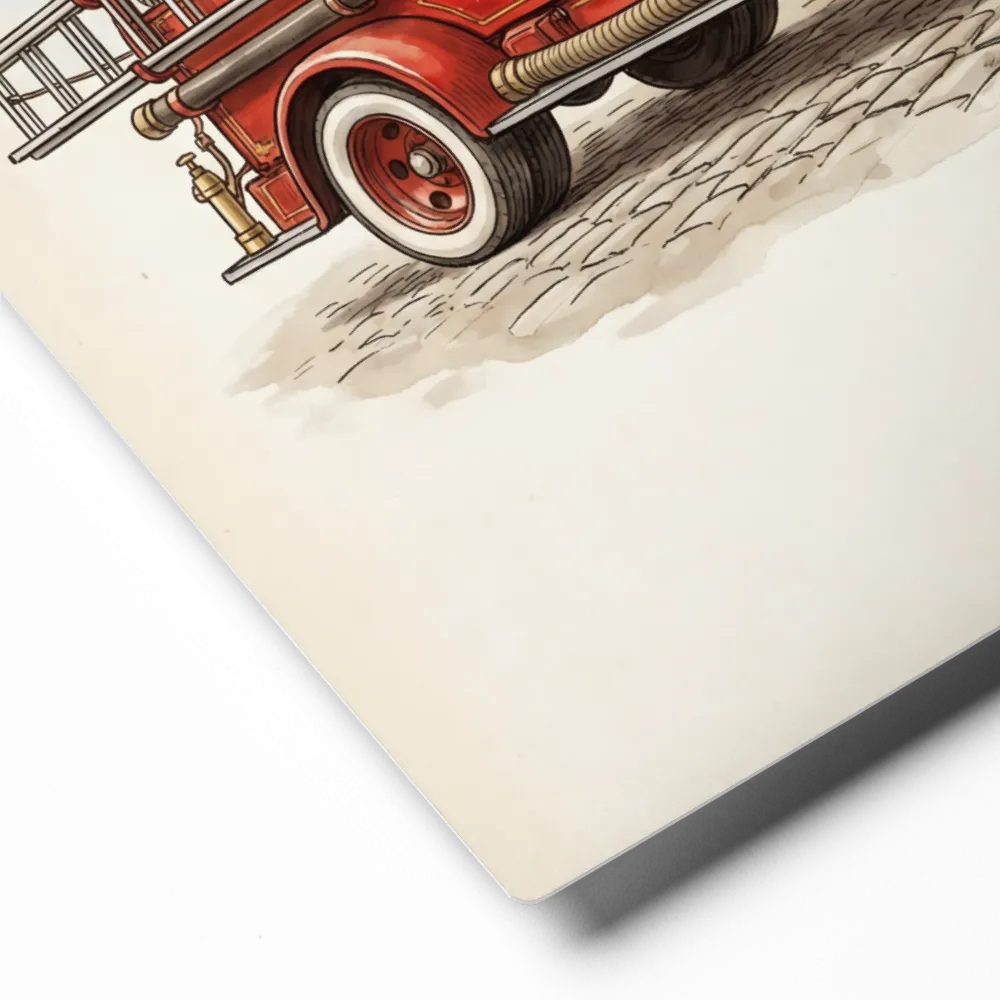 Classic Fire Engine 
 Poster with White Frame | 12″x 16″