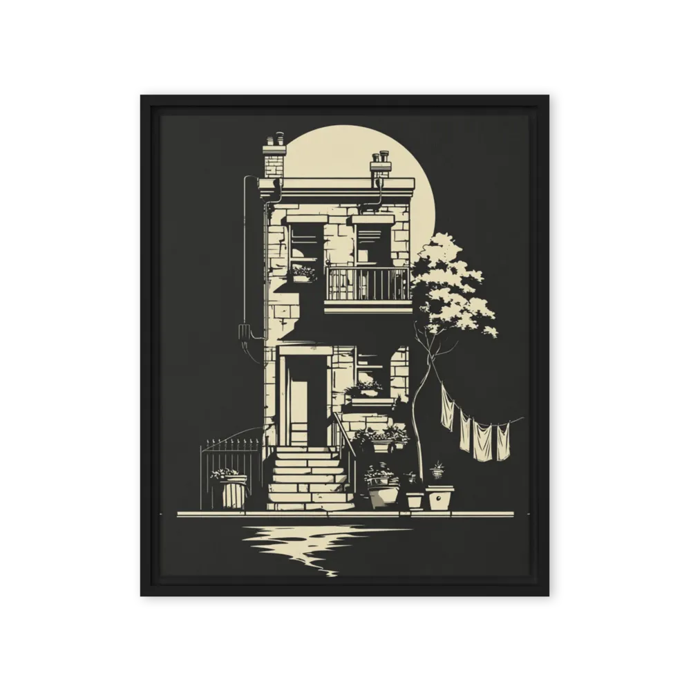 Midnight Clothesline 
 Poster with White Frame | 14″x 14″
