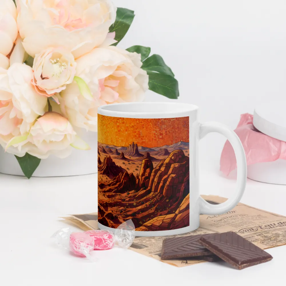 Sunset Over the Badlands 
 Mug with Red inside | 15 oz
