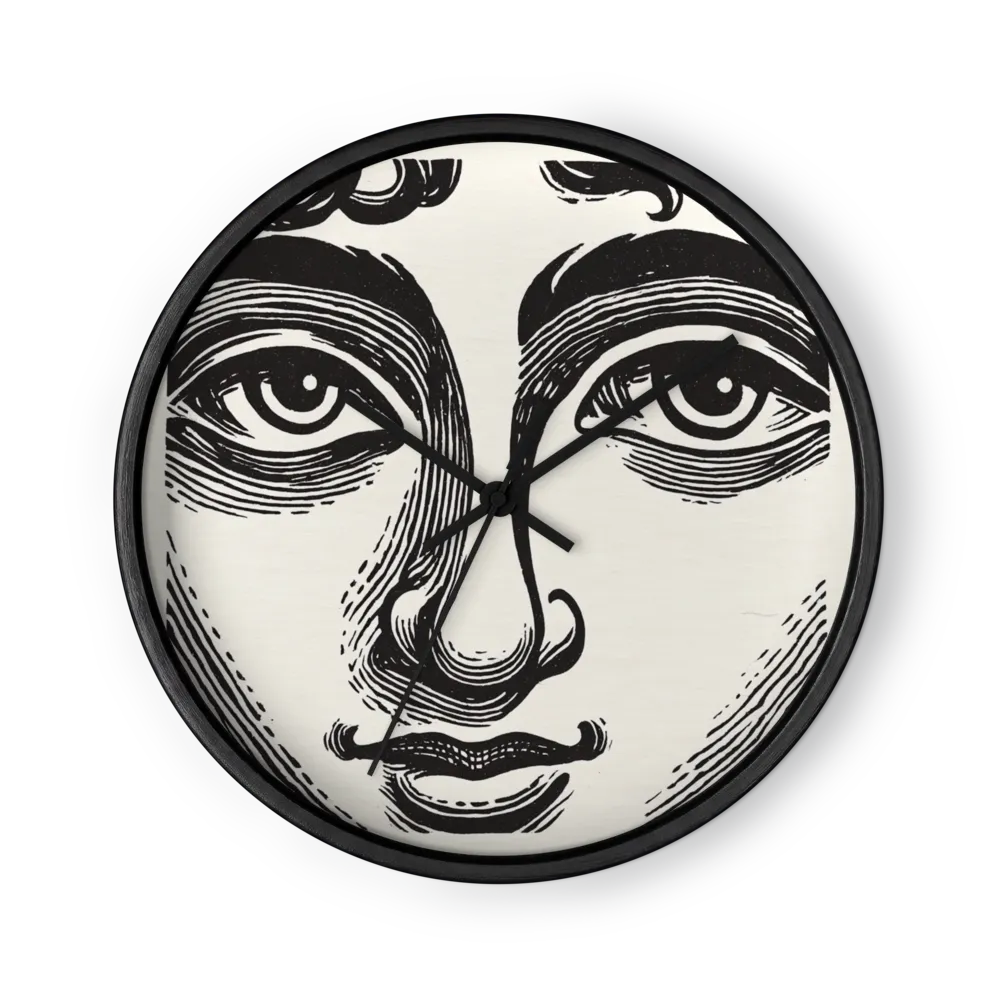 Classical Face Linocut | Wall Clock