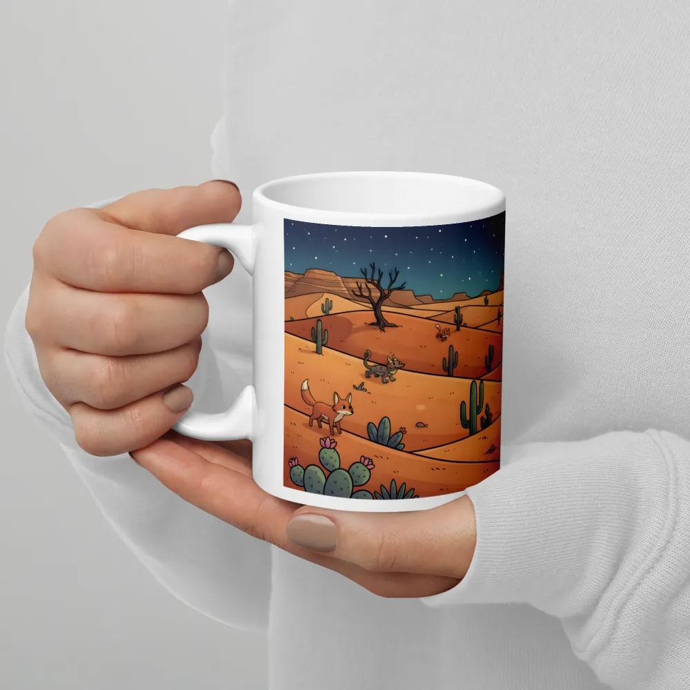 Moonlit Desert Foxes 
 Mug with Red inside | 15 oz