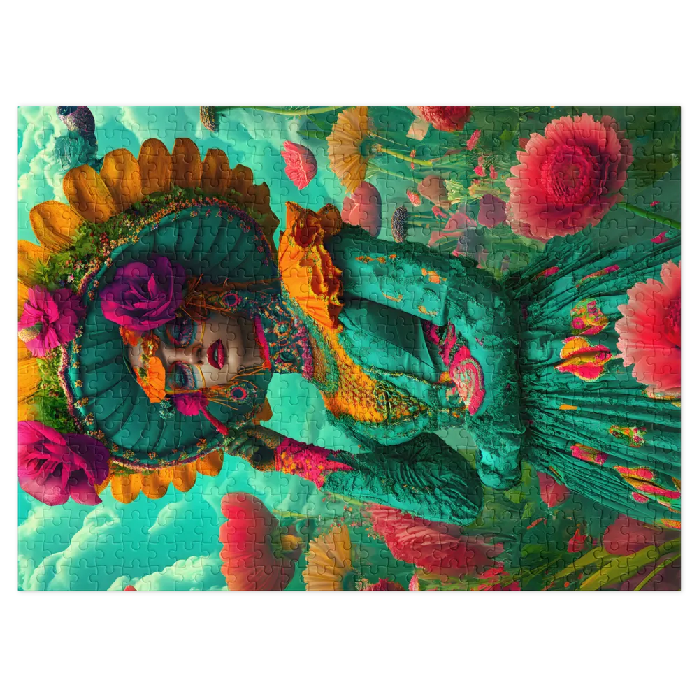 Enchanting Floral Muse 
 Jigsaw Puzzle in Tin Box