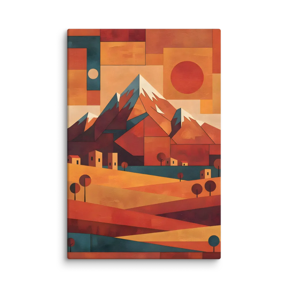 Geometric Mediterranean vistas in faceted planes — Heavy impasto patchwork
