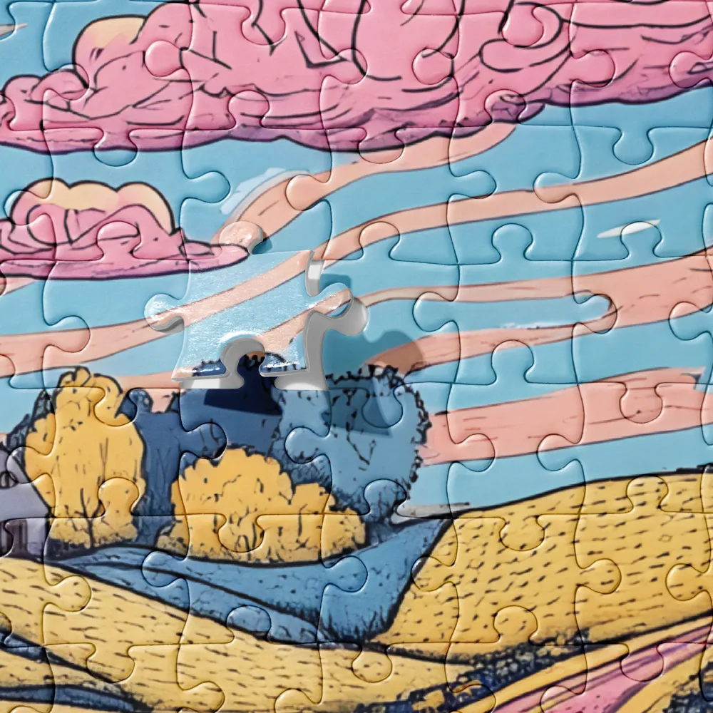 Whimsical Fields & Pink Skies 
 Jigsaw Puzzle