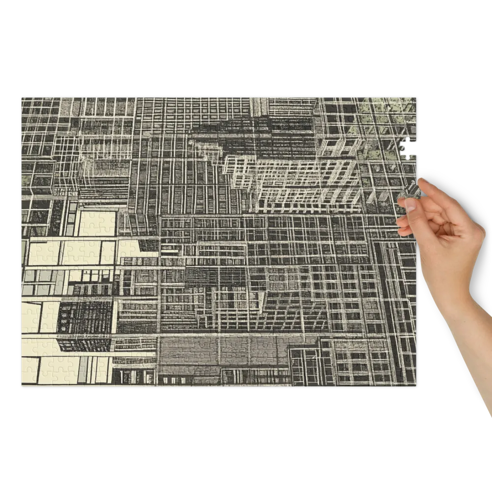 Abstração da Grade Urbana 
 Puzzle em caixa de metal