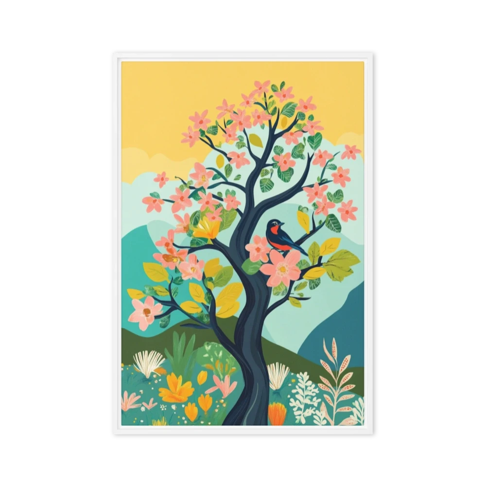 Tree with Flowers and Bird