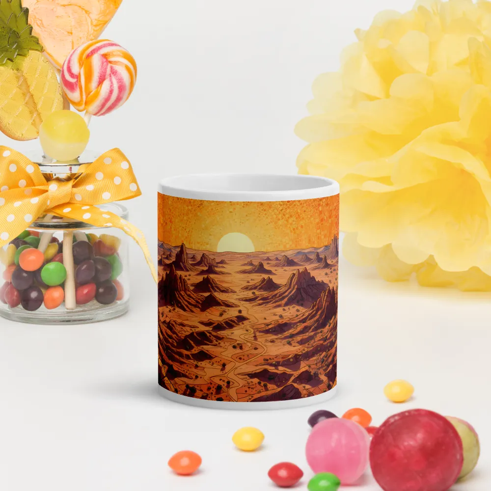 Sunset Over the Badlands 
 Mug with Red inside | 15 oz