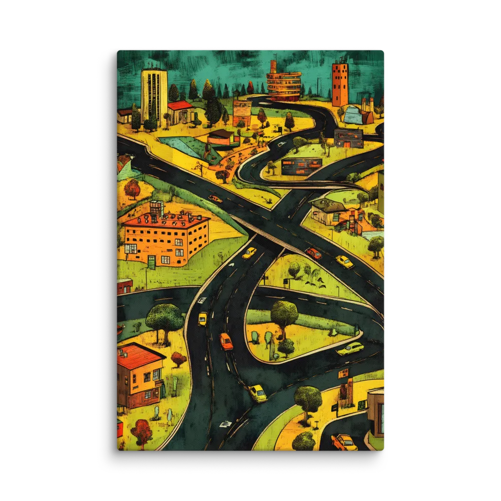 Overhead City Flow 
 Canvas | 32″x 48″