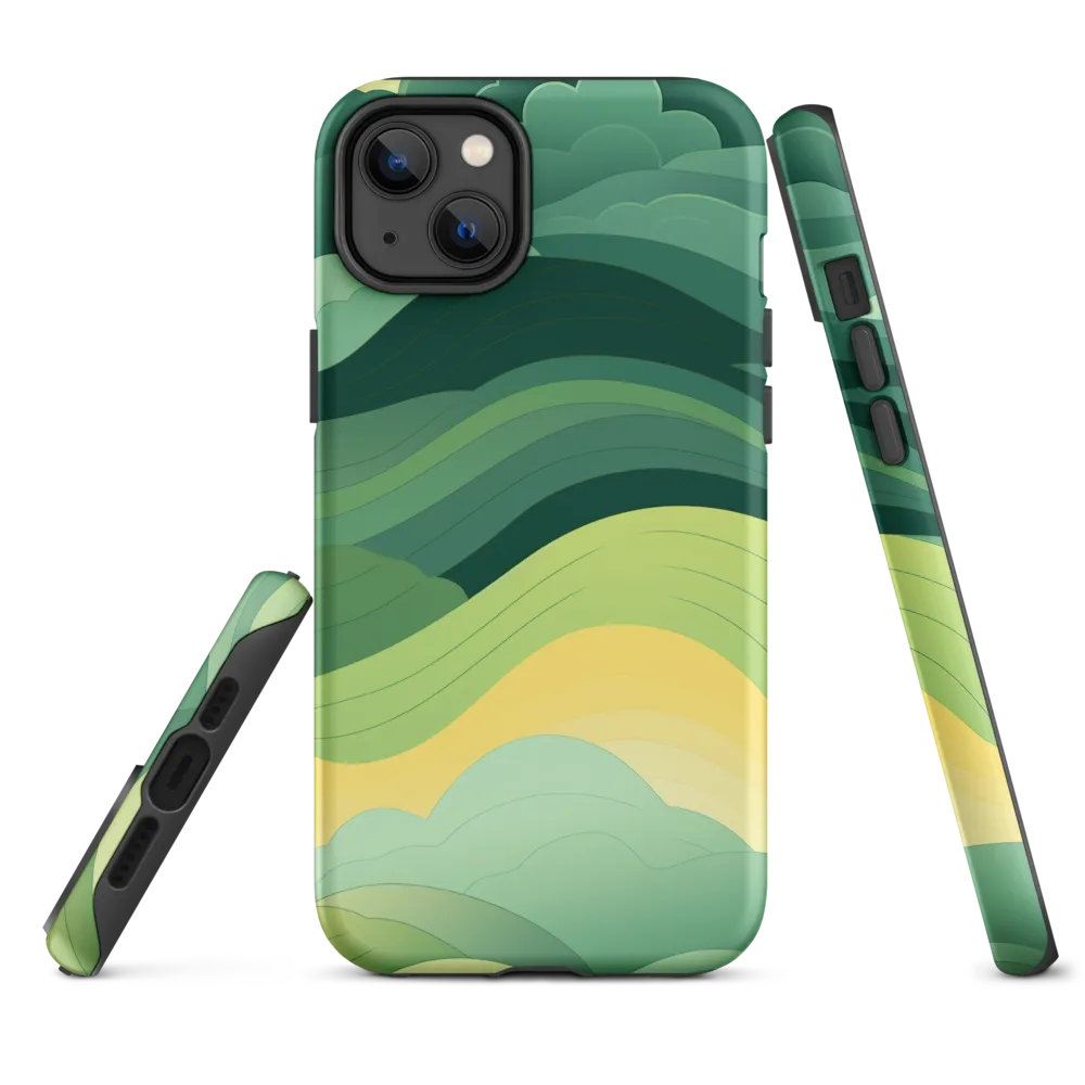 Abstract Landscape with Hills and Clouds | Phone Case