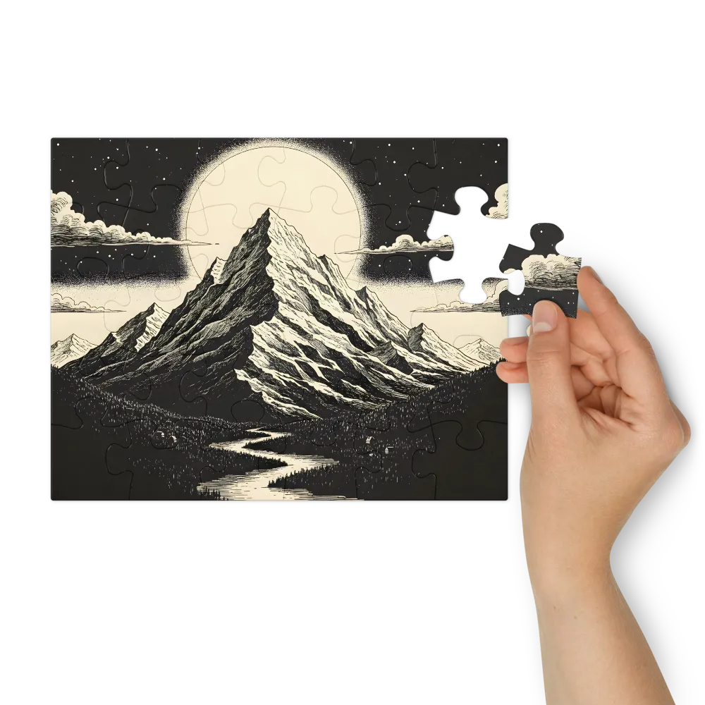 Lunar Mountain Landscape 
 Jigsaw Puzzle in Tin Box