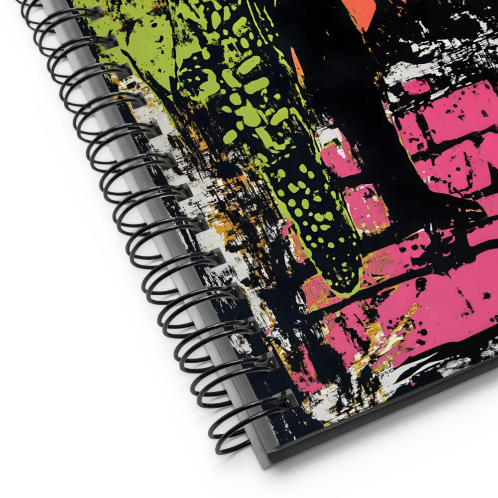 Urban Silhouette in Neon 
 Spiral Notebook | 140 pages