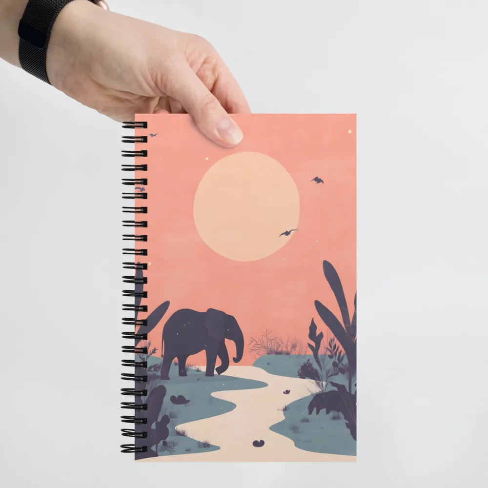 Twilight Elephant Walk 
 Spiral Notebook | 140 pages
