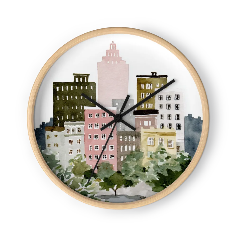 Pastel Cityscape | Wall Clock